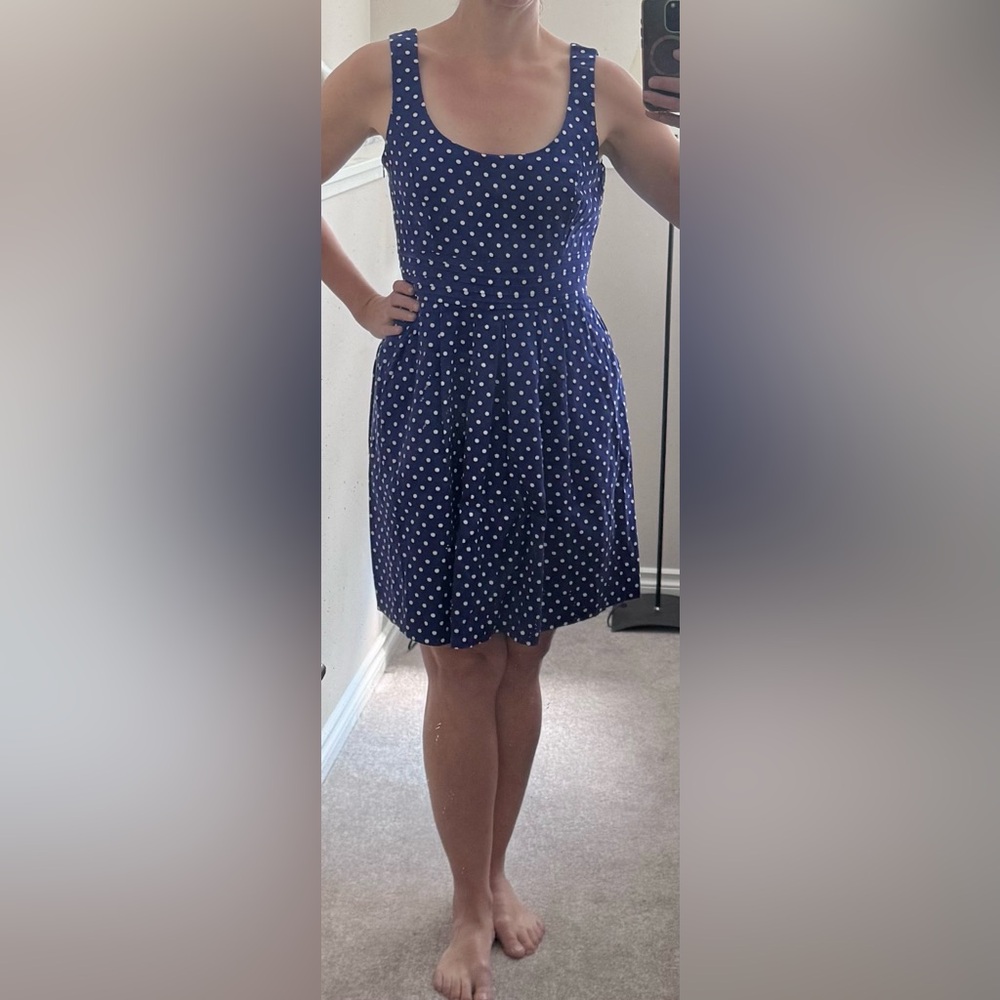 Polka Dot Blue Dress (with pockets)